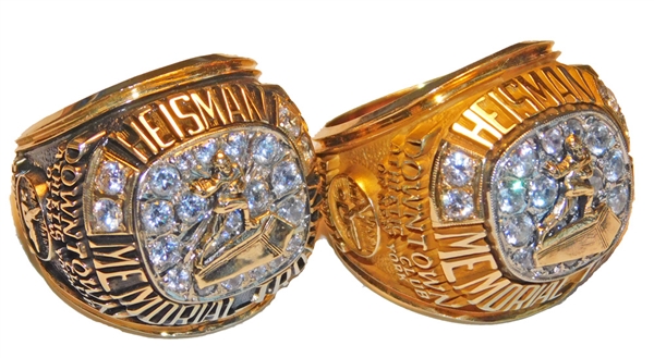 Jay Berwanger Downtown Athletic Club Heisman Trophy Salesman Sample Rings Group of (2) 10K-12K Gold