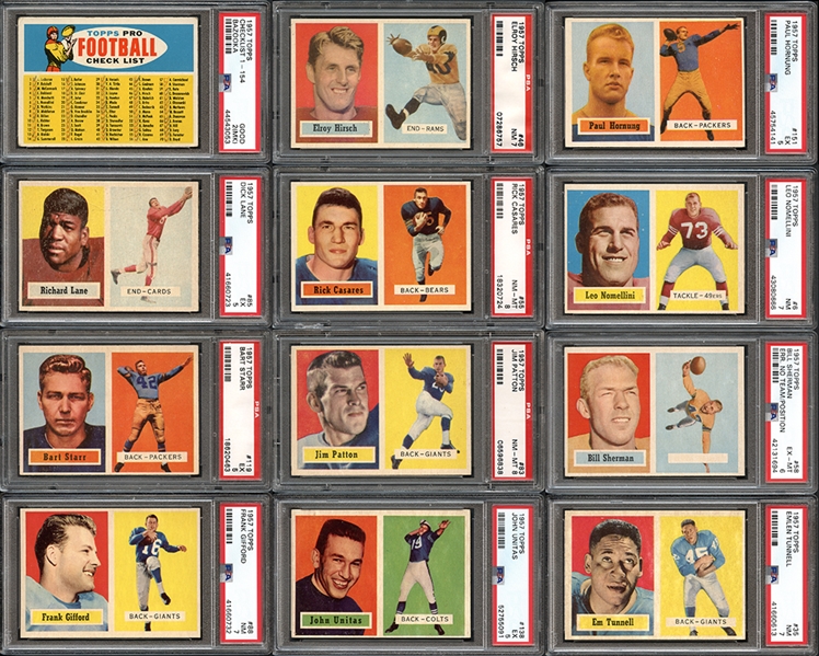 1957 Topps Football Completely Graded Set With Both Checklists And Variations 