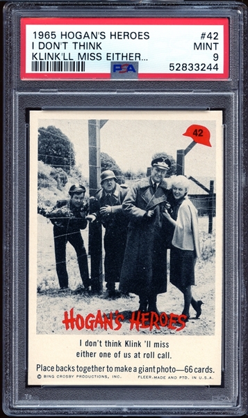 1965 Fleer Hogans Heroes #42 I Dont Think Klinkll Miss PSA 9 MINT