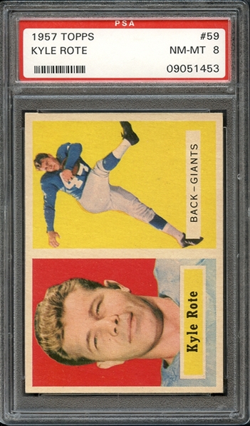 1957 Topps #59 Kyle Rote PSA 8 NM-MT
