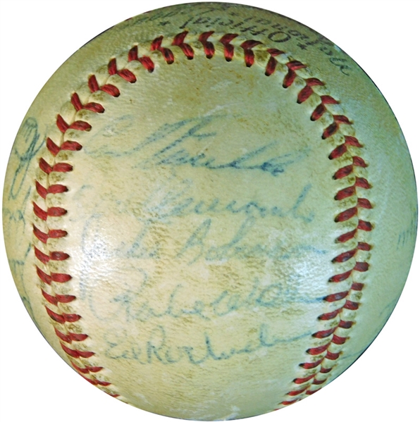 1955 Brooklyn Dodgers World Champions Team-Signed ONL (Giles) Ball with (18) Signatures JSA