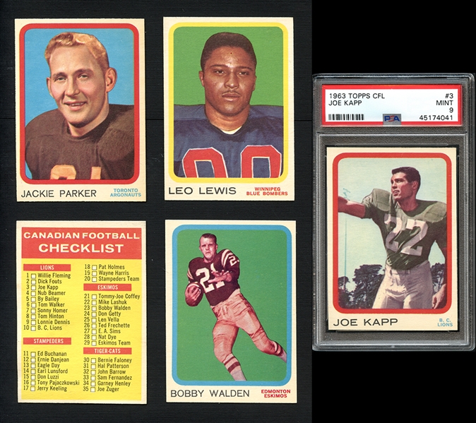 1963 Topps CFL Complete High Grade Set With PSA