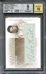 2009 Sportkings Vintage Papercuts #BR Babe Ruth Wheeler Collection BGS 9 AUTO 10