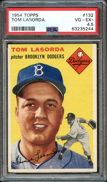 1954 Topps #132 Tom Lasorda PSA 4.5 VG-EX