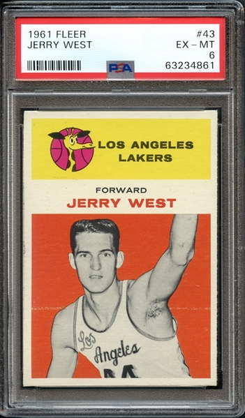 1961 Fleer #43 Jerry West PSA 6 EX-MT