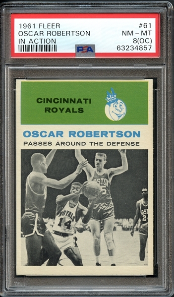 1961 Fleer #61 Oscar Robertson In Action PSA 8 NM-MT (OC)