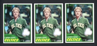 1981-82 Topps #4 Larry Bird High Grade Group Of 3