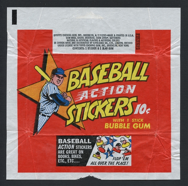 Extremely Scarce 1968 Topps Action All-Star Wrapper