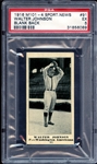 1916 M101-4 Sporting News #91 Walter Johnson Blank Back PSA 5 EX