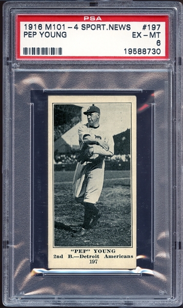1916 M101-4 Sporting News #197 Pep Young PSA 6 EX/MT