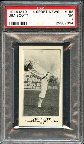 1916 M101-4 Sporting News #158 Jim Scott PSA 7 NM