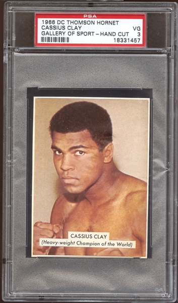 1966 DC Thomson Hornet Gallery of Sport Hand Cut Cassius Clay PSA 3 VG