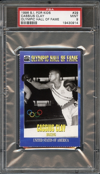 1996 Sports Illustrated For Kids Olympic Hall Of Fame #29 Cassius Clay PSA 9 MINT 