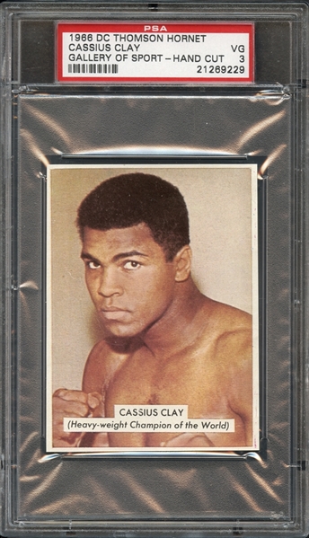 1966 D.C. Thomson Hornet Gallery of Sport Cassius Clay Hand Cut PSA 3 VG
