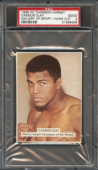1966 D.C. Thomson Hornet Gallery of Sport Cassius Clay Hand Cut PSA 2 GOOD