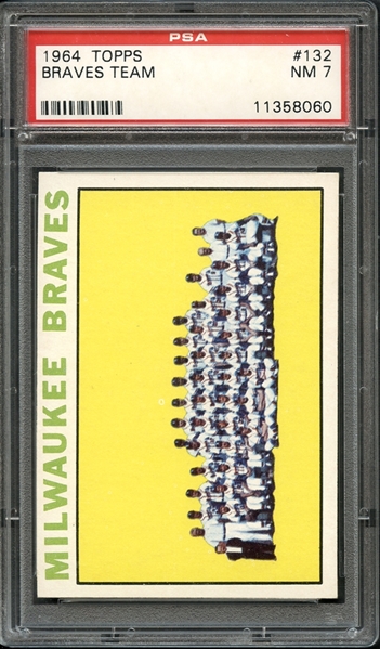 1964 Topps #132 Braves Team PSA 7 NM