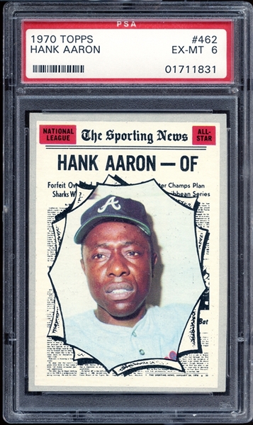 1970 Topps #462 Hank Aaron All Star PSA 6 EX/MT