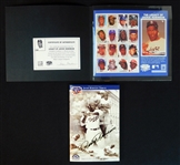 Jackie Robinson 50th Anniversary Lot with Rachel Robinson Autographed Booklet and Stamp Sheet
