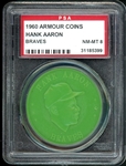 1960 Armour Coins Hank Aaron Braves PSA 8 NM-MT
