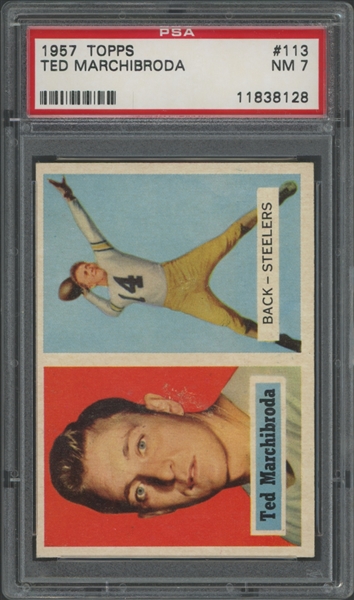 1957 Topps #113 Ted Marchibroda PSA 7 NM