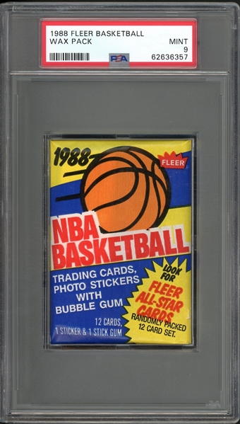 1988 Fleer Basketball Wax Pack PSA 9 MINT