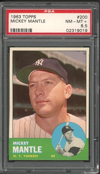 1963 Topps #200 Mickey Mantle PSA 8.5 NM-MT+