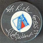 Rod Gilbert Signed Hockey Puck JSA