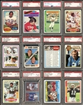 1971-1989 Football Group of 36 Cards Including Stars and HOFers All PSA Graded