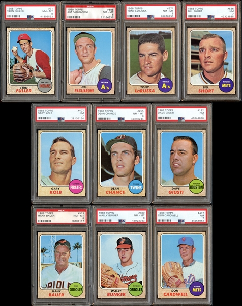 1968 Topps Group Of 10 Cards All PSA Graded