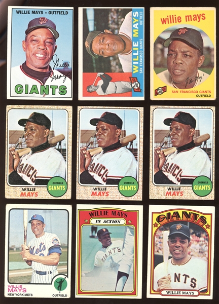 1959-1973 Topps Willie Mays Group of (9)