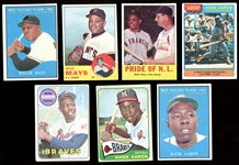 1961-1976 Topps Hank Aaron and Willie Mays Group of (7)