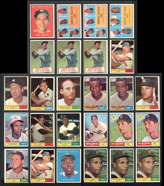 1961 Topps Shoebox Collection Of Over 300 Cards With Stars And HOFers