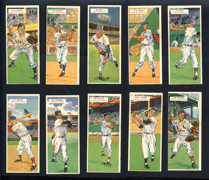 1955 Topps Double Header Group Of 10 Including Kaline