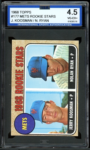 1968 Topps #117 Mets Rookie Stars Nolan Ryan ISA 4.5 VG-EX+