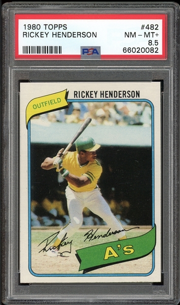 1980 Topps #482 Rickey Henderson PSA 8.5 NM-MT+