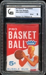 1961 Fleer Basketball 5 Cent Wax Pack Ramsey In Action Front/Ballamy Back GAI 9 MINT