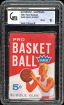 1961 Fleer Basketball 5 Cent Wax Pack Pettit Front/Braun Back GAI 9 MINT