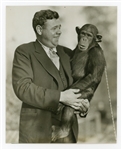1928 Babe Ruth Meets Miko The Monkey At The St. Louis Zoo