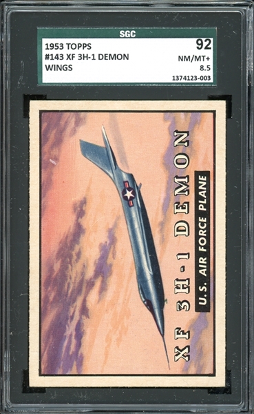 1953 Topps Wings #143 XF 3H-1 Demon SGC 92 NM-MT+ 8.5