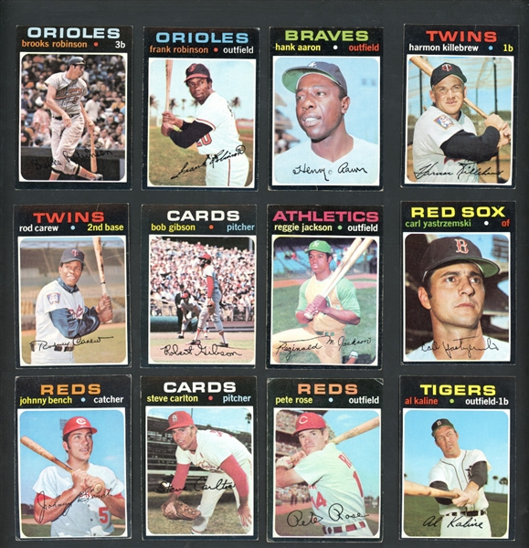 1971 Topps Baseball Group 440 Total Cards Including Stars & HOFers