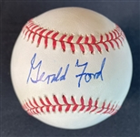 Gerald Ford Signed ONL (Coleman) Baseball Beckett LOA