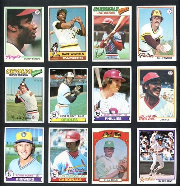 1969-79 Topps Baseball Lot Of Six Hundred And Fifty (650) Cards Including Stars & HOFers