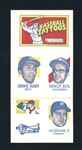 1971 Topps Baseball Tattoos Sheet With Clemente And Munson