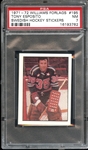 1971-72 Williams Forlags Swedish Hockey Stickers #195 Tony Esposito PSA 7 NM