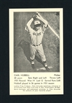 1932 New York Giants Schedule Postcard of Carl Hubbell - Thin Stock