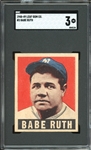 1948-49 Leaf Gum Co. #3 Babe Ruth SGC 3 VG