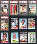 1965 Topps Partial Set (349/598) With Many Stars And PSA Graded