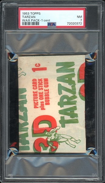 1953 Topps Tarzan Unopened Wax Pack 1 Cent PSA 7 NM