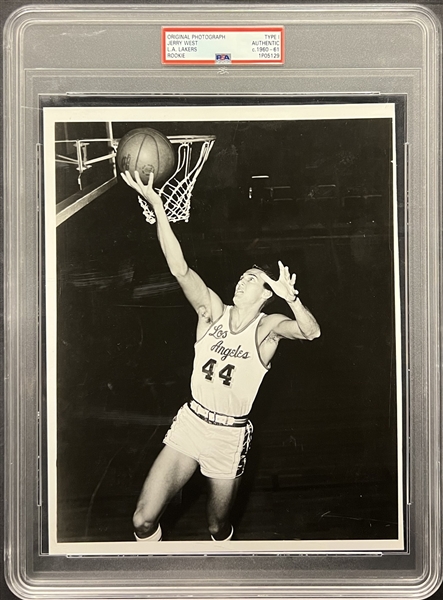 c. 1960-61 Jerry West Type I Photograph L.A. Lakers Rookie PSA Authentic