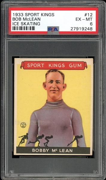 1933 Sport Kings #12 Bob McLean Ice Skating PSA 6 EX-MT
